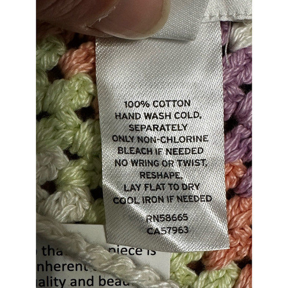 BP. Womens Crop Top Multicolor Stripe Halter Neck Crochet Backless Tie S New - Picture 10 of 10